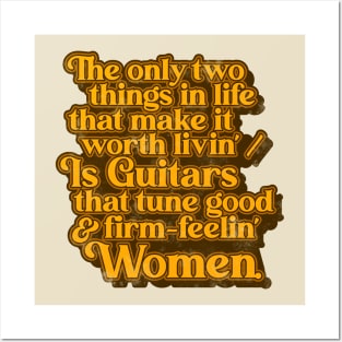 Guitars That Tune Good and Firm Feelin Women ))(( Outlaw Country Song Posters and Art